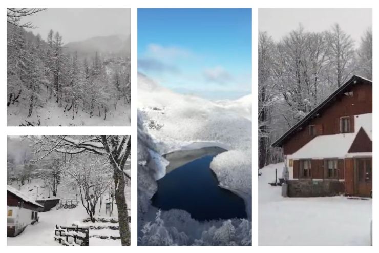 foto del Lago di Santo modenese con trekking natalizio